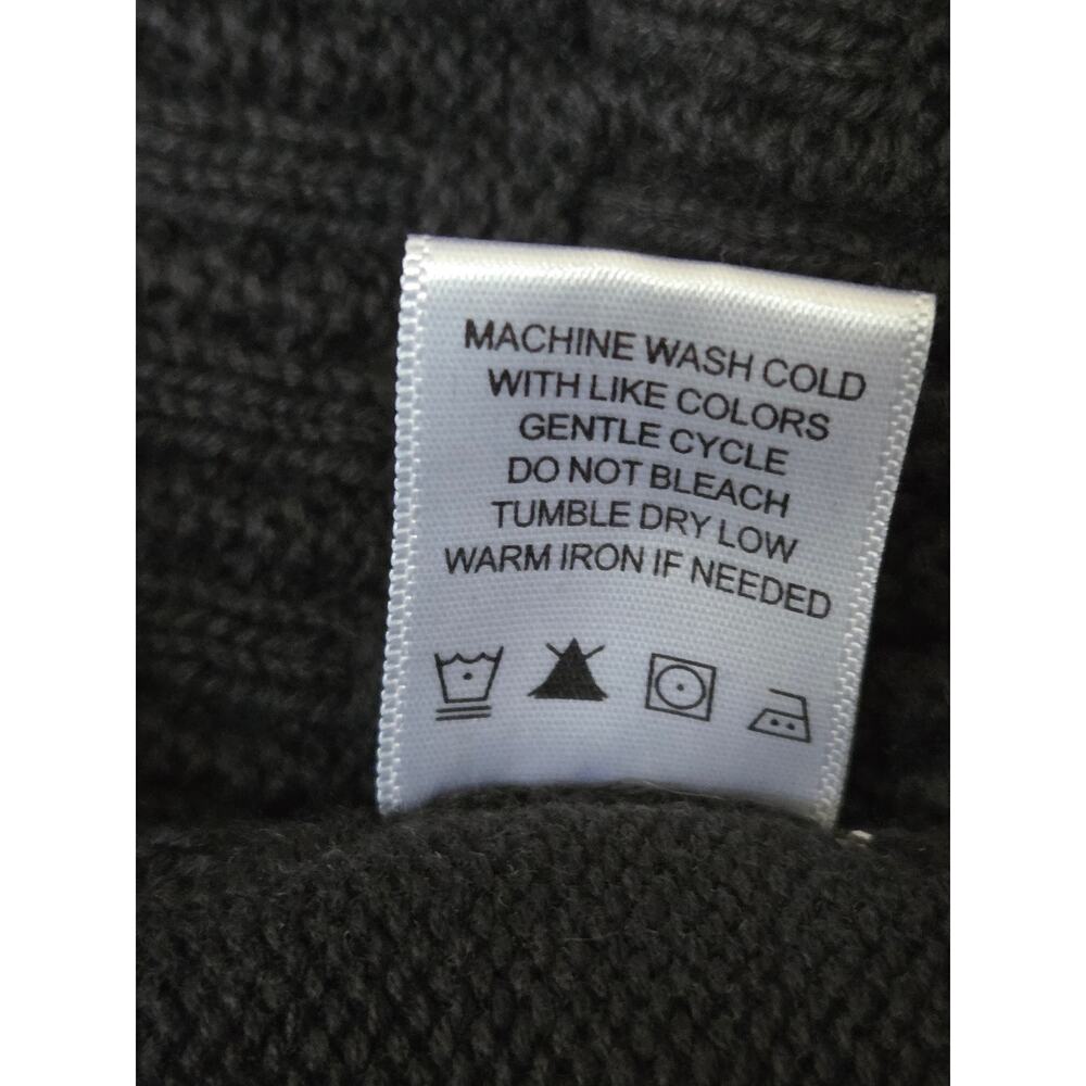 F/X Fusion Men's Quarter Button Knit Sweater Mock Neck Shoulder Patches Sz L - Picture 5 of 6